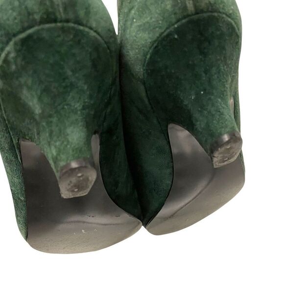 Browns Bravo Browns Suede Slip On Shoes Heels Pumps Green - Picture 9 of 14